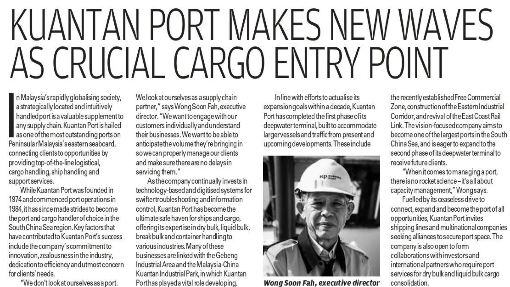 Kuantan Port makes new waves as crucial cargo entry point